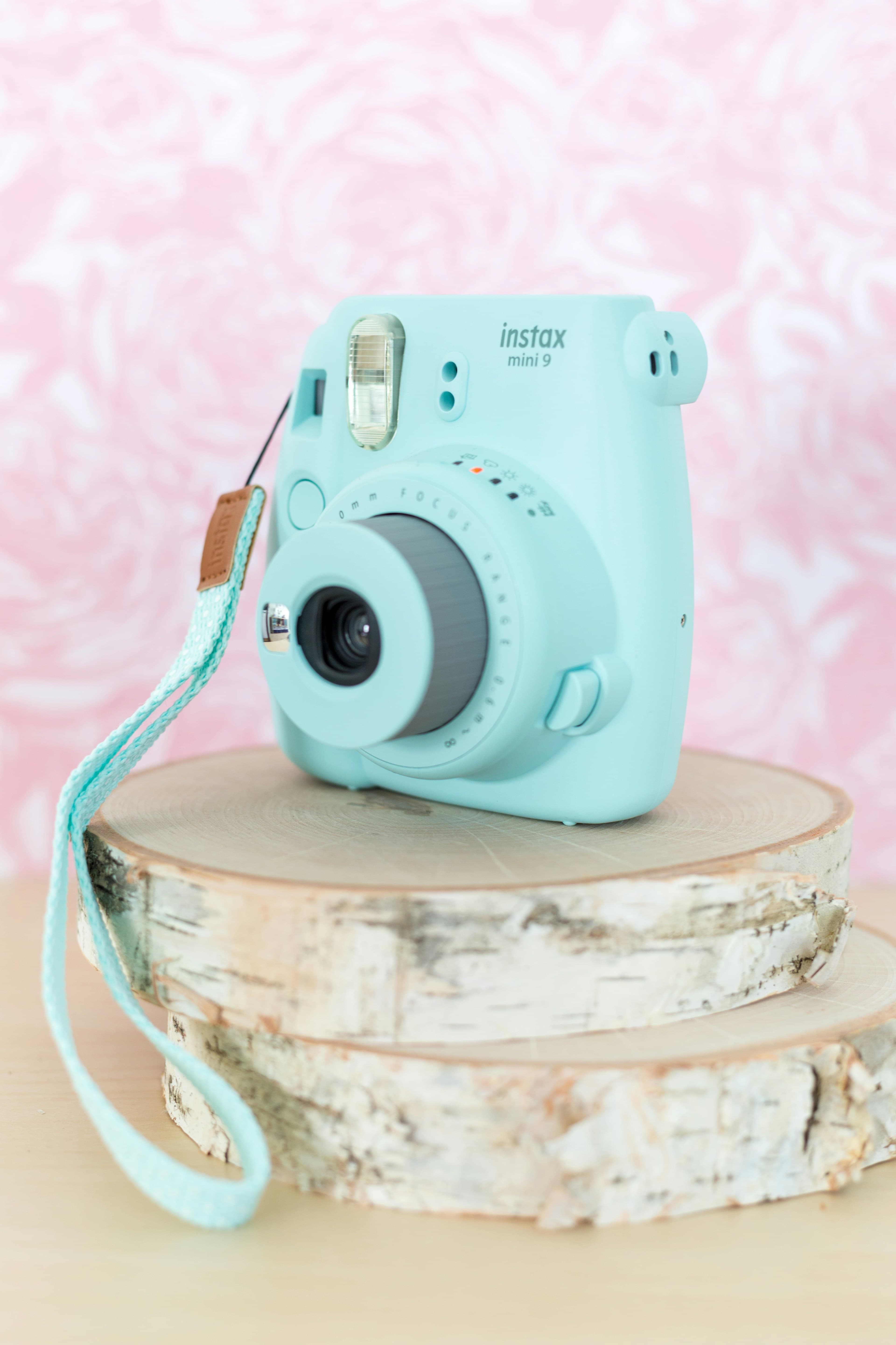 Instax instant camera styled for a wedding reception